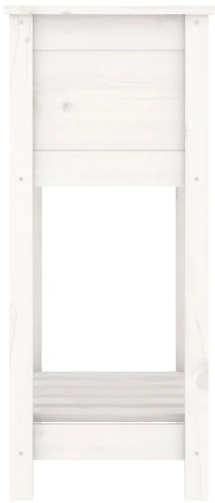 vidaXL Ζαρντινιέρα με Ράφι Λευκή 54 x 34,5 x 81 εκ. Μασίφ Ξύλο Πεύκου