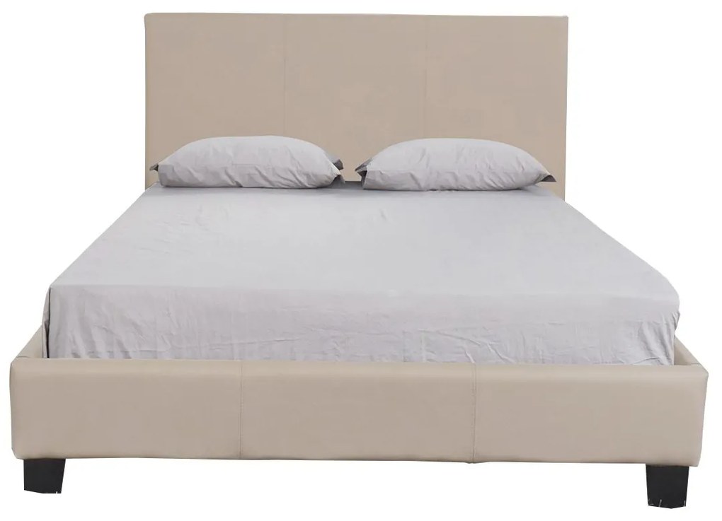Κρεβάτι ArteLibre AZALEA Capuccino PU 213x128x88cm (Στρώμα 120x200cm) - ART-14320002