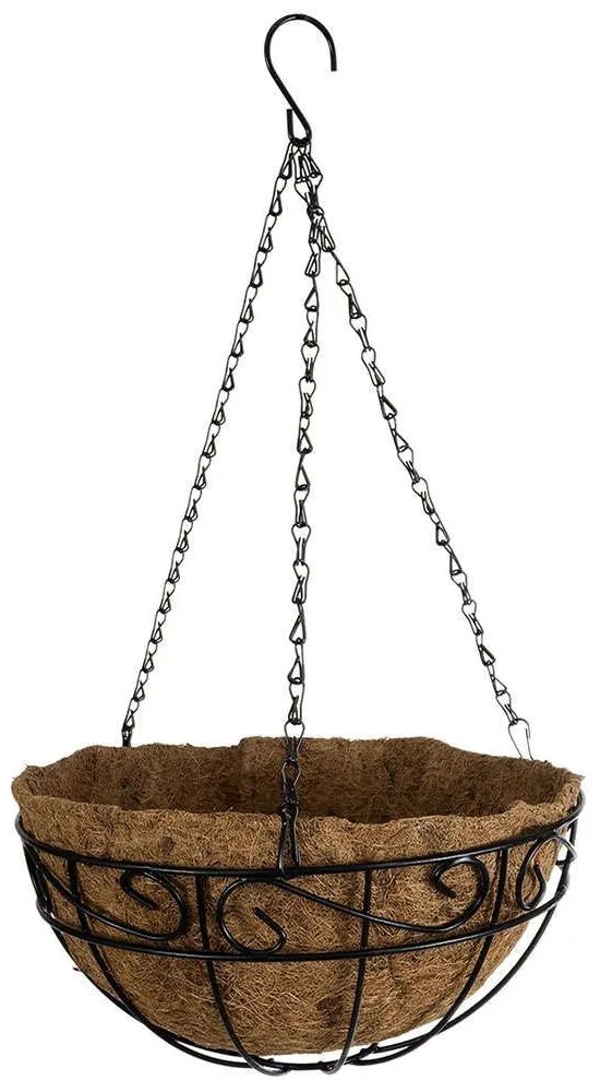 Κασπώ Κρεμαστό Karystos 20563 Φ30x15cm Brown-Black GloboStar Coconut,Metal