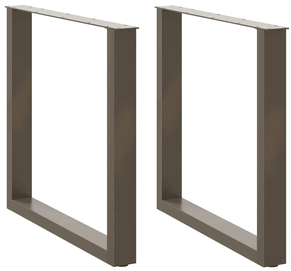 Πόδια Τραπεζαρίας σε Σχήμα U 2 τεμ. από Φυσικό Ατσάλι 80x(72-73) εκ. Ατσάλι