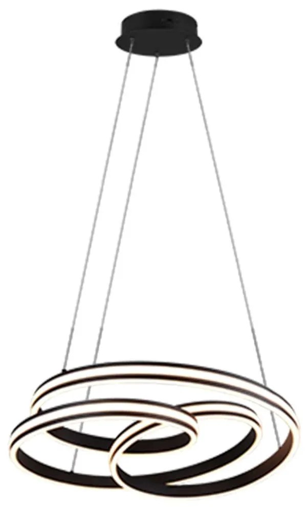 Φωτιστικό Οροφής Yara 326210132 60W Led Φ60cm 150cm Black Mat Trio Lighting Metal
