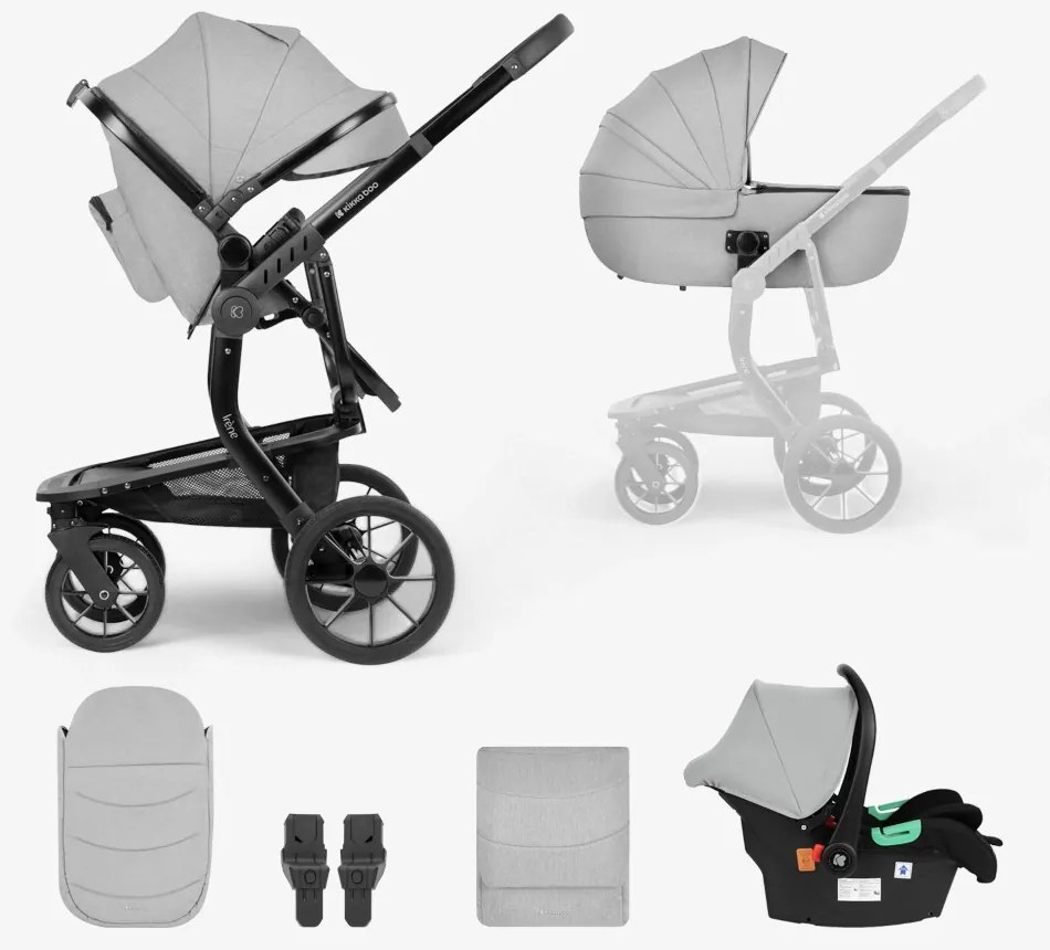 KIKKA BOO ΠΟΛΥΚΑΡΟΤΣΙ 3 ΣΕ 1 ΜΕ ΚΑΛΑΘΟΥΝΑ &amp; ΚΑΘΙΣΜΑ ΑΥΤΟΚΙΝΗΤΟΥ IRENE LIGHT GREY 31001010253