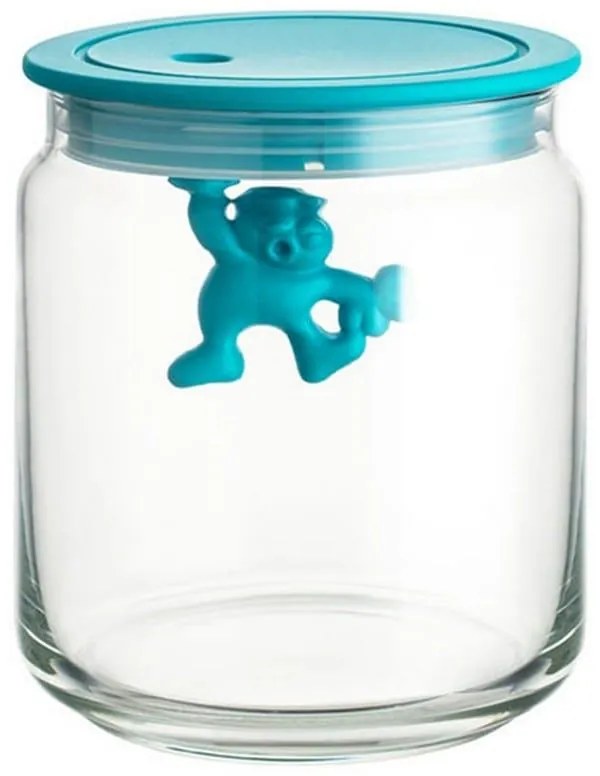 Βάζο Αποθήκευσης Gianni a little man holding on tight AMDR04 AZ 700ml Γυάλινο Με Καπάκι Light Blue A Glass