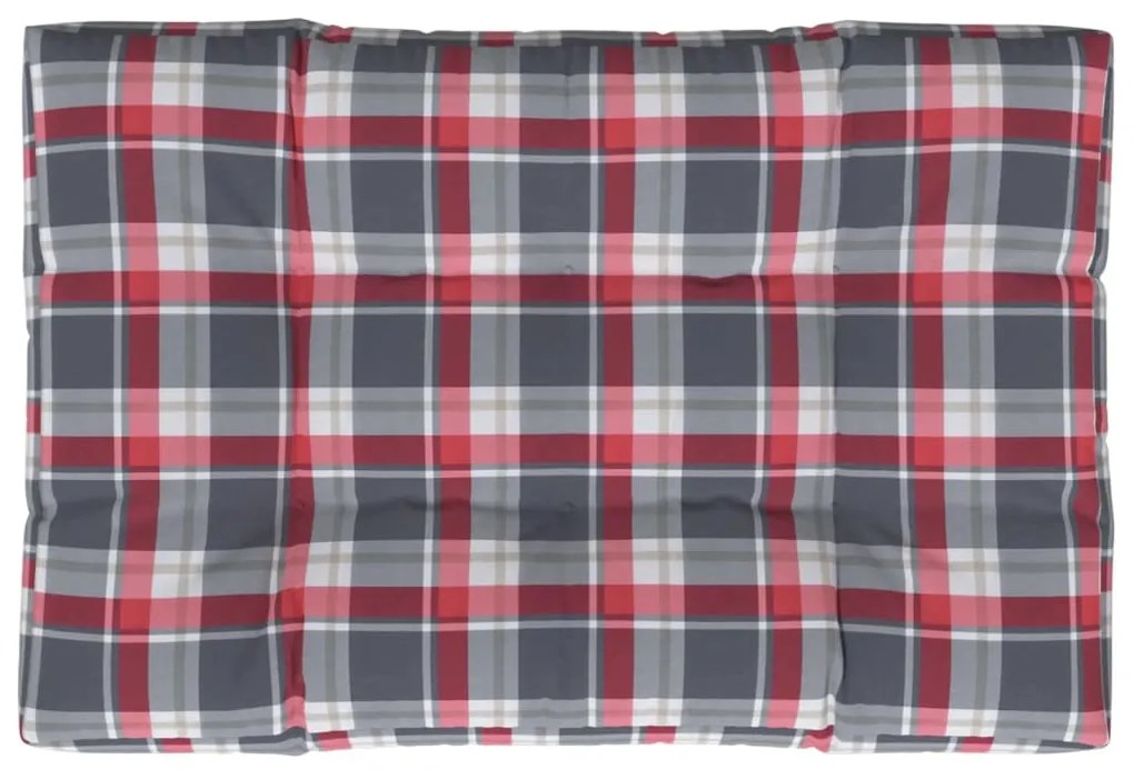 vidaXL Μαξιλάρι Παλέτας Κόκκινο Καρό 120 x 80 x 12 εκ. Υφασμάτινο