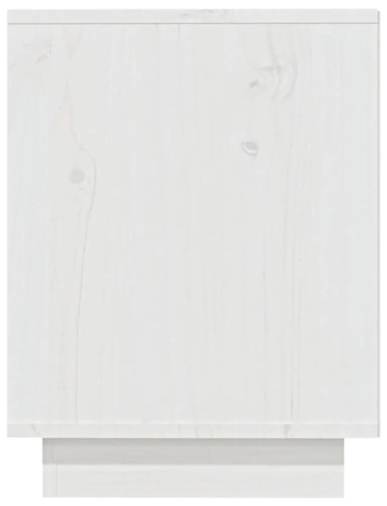 vidaXL Παπουτσοθήκη Λευκή 110 x 34 x 45 εκ. από Μασίφ Ξύλο Πεύκου