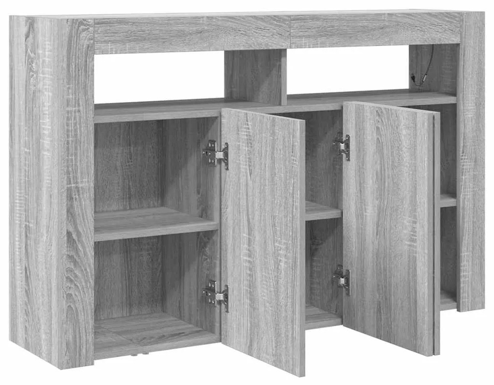vidaXL Πλαϊνό γραφείο Γκρι sonoma 116 x 30 x 75 εκ. Επεξεργασμένο ξύλο