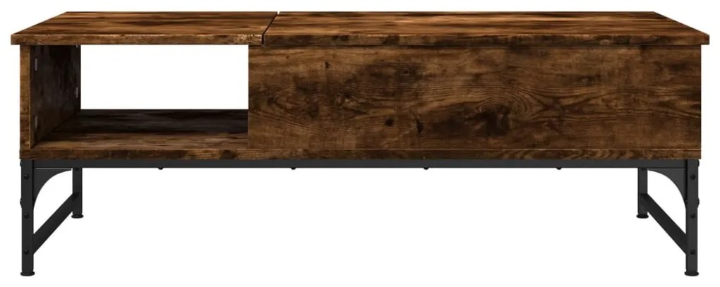 vidaXL Τραπεζάκι Σαλονιού Καπνιστή Δρυς 100x50x35 εκ. Επ. Ξύλο/Μέταλλο