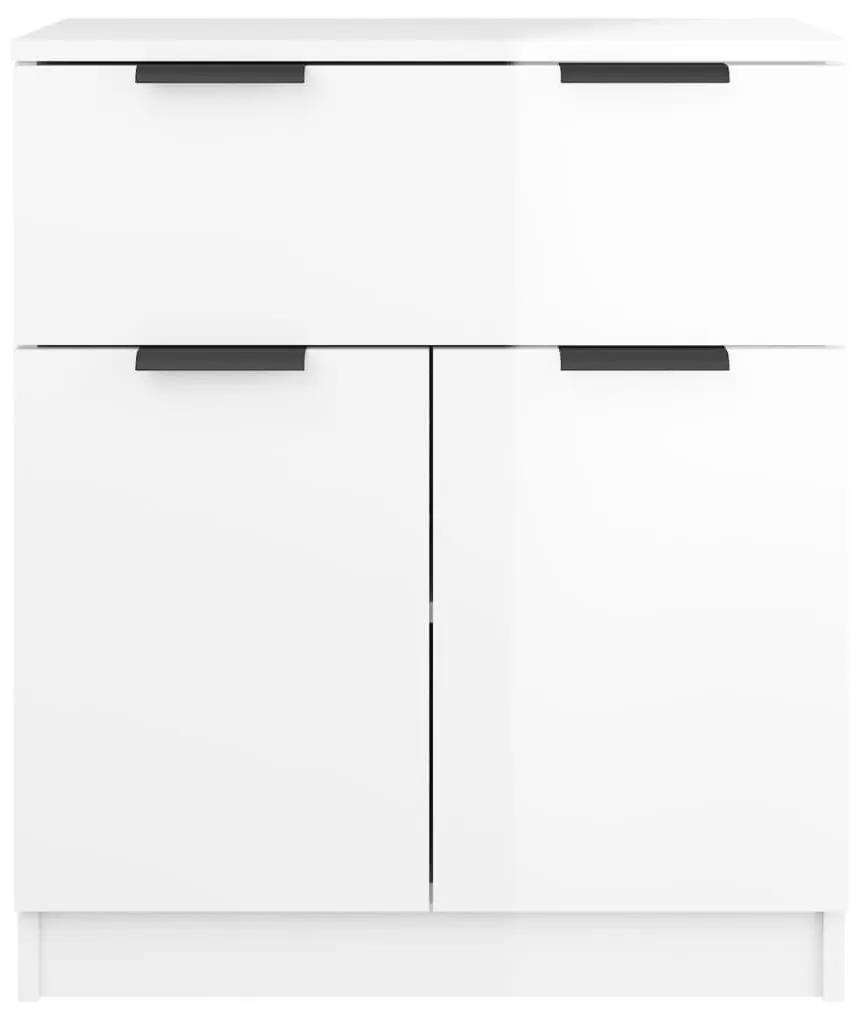 Ντουλάπι Γυαλιστερό Λευκό 60 x 30 x70 εκ. Επεξεργασμένο Ξύλο - Λευκό