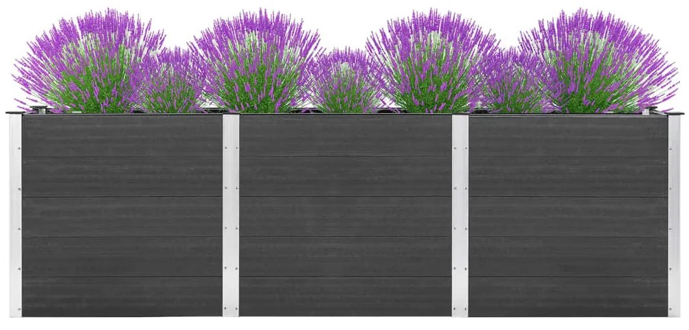 vidaXL Ζαρντινιέρα Υπερυψωμένη Γκρι 300 x 100 x 91 εκ. από WPC