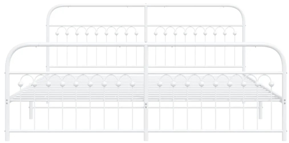 vidaXL Πλαίσιο Κρεβατιού με Κεφαλάρι&Ποδαρικό Λευκό 200x200εκ. Μέταλλο
