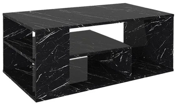 Τραπεζάκι Σαλονιού Abdera Μαύρο Εφέ Μαρμάρου 110x60x42 GP042-0240,1 Megapap-GP042-0240,1-Μαύρο GP042-0240,1