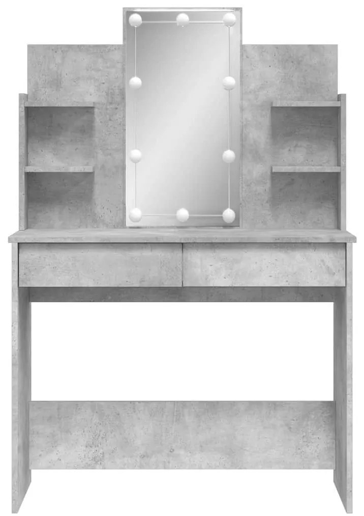vidaXL Μπουντουάρ με LED Φώτα Γκρι Σκυροδέματος 96x40x142 εκ.