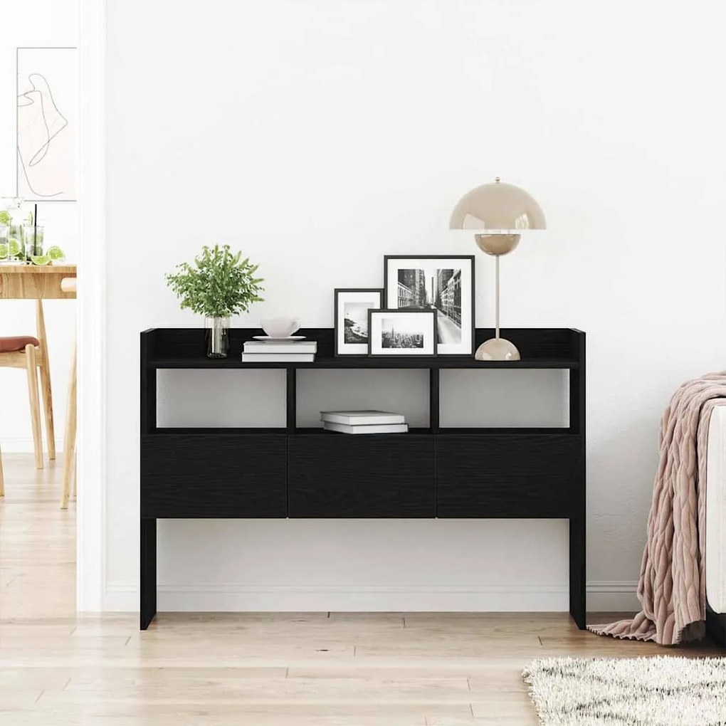 vidaXL Πλαϊνό γραφείο Μαύρο 105 x 30 x 70 εκ Επεξεργασμένο ξύλο