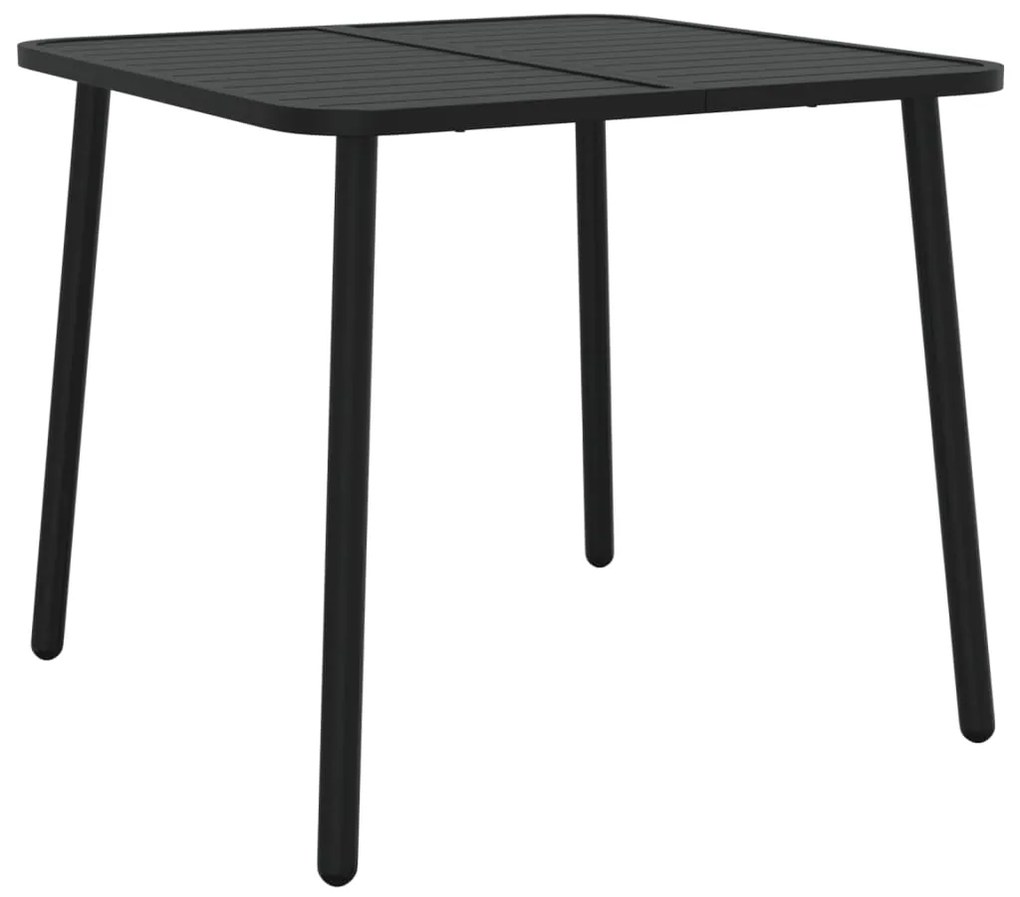 vidaXL Τραπέζι Κήπου Ανθρακί 80x80x71 εκ. Ατσάλινο