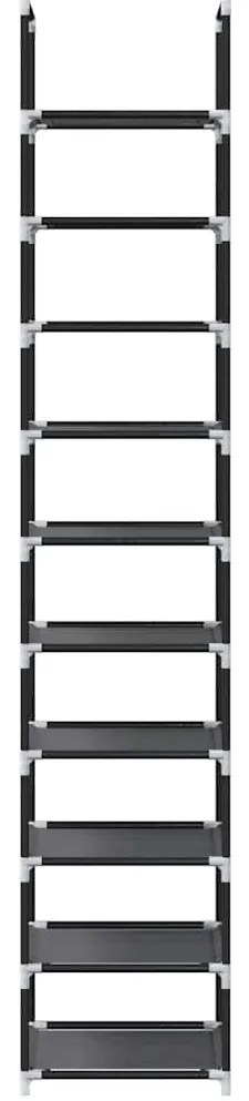 Ράφι παπουτσιών 10 επιπέδων μαύρο 33x33x174 cm - Μαύρο