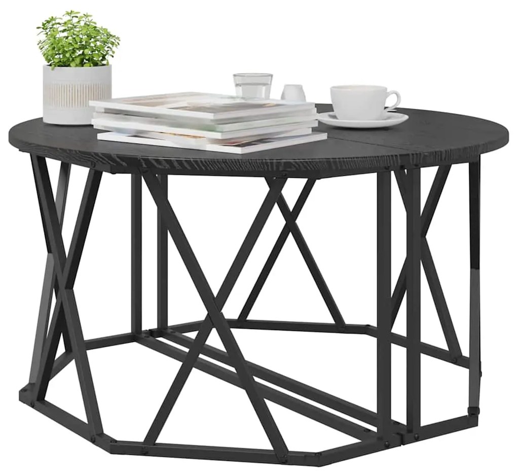 vidaXL Τραπεζάκι σαλονιού Μαύρη δρυς 80 x 80 x 42 cm