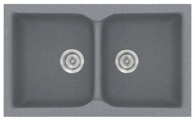 Sanitec Classic 340 Metallic Silver Ένθετος Νεροχύτης 80cm