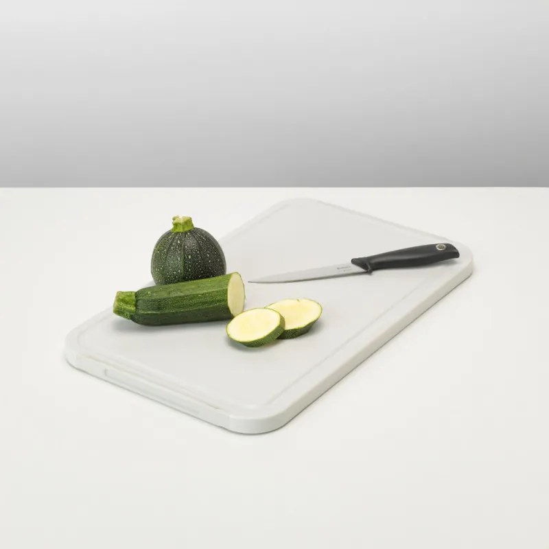 Τραπέζι κοπής και σερβιρίσματος Brabantia Tasty+ 1003308, 40x25 cm, Αντιολισθητικό, Εύκολο στο καθάρισμα, Ανοιχτό γκρι