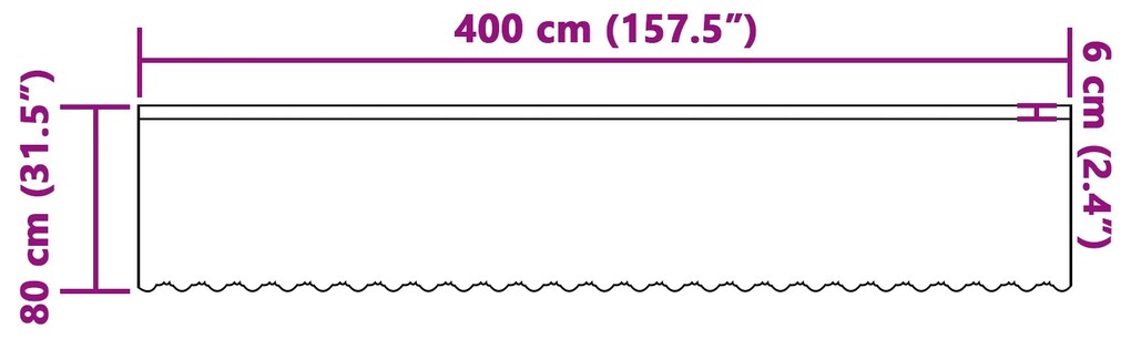 vidaXL Κουρτίνα Δαντέλας με κουρτίνες Floral Λευκό 400 x 80 cm Πολυεστέρας