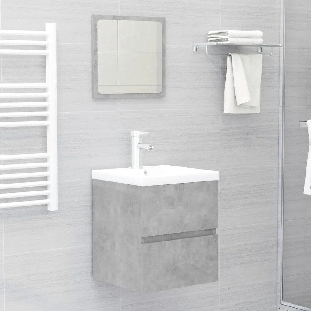 vidaXL Ντουλάπι Νιπτήρα Γκρι Σκυροδ. 41x38,5x45 εκ. Επεξεργασμένο Ξύλο
