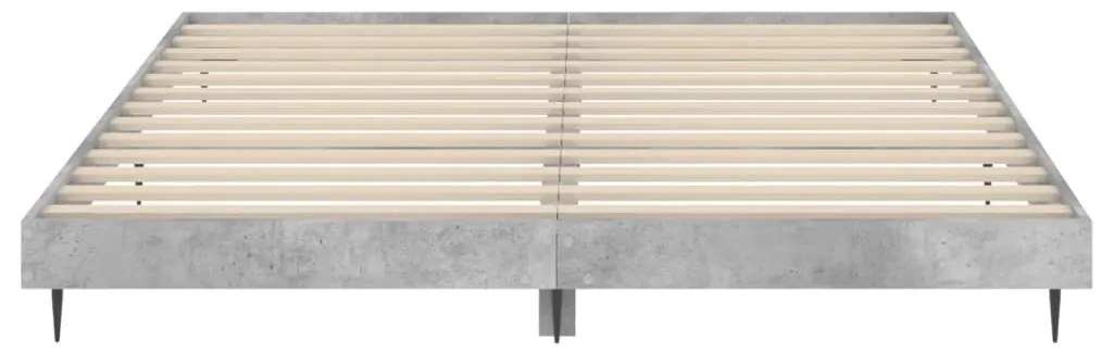 vidaXL Πλαίσιο Κρεβατιού Γκρι Σκυροδέματος 160x200 εκ. Επεξεργ. Ξύλο