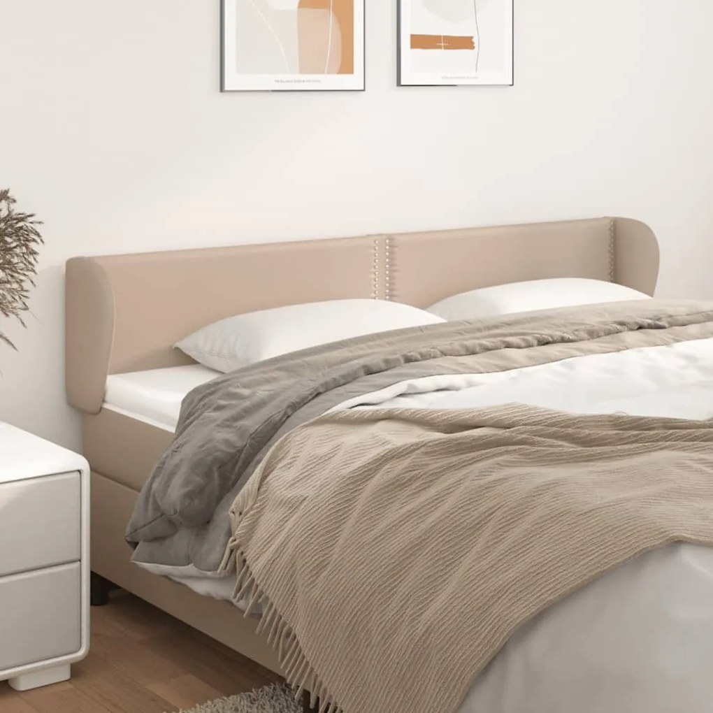 vidaXL Κεφαλάρι με Πτερύγια Καπουτσίνο 203x23x78/88εκ. Συνθετικό Δέρμα