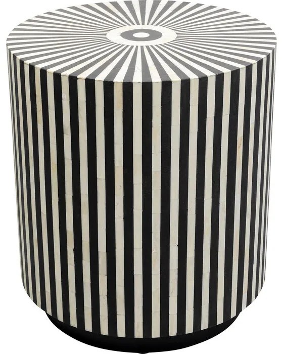 Τραπέζι Βοηθητικό Electra Ξύλινο Μαύρο/Λευκό 40x40x45εκ. - Μαύρο