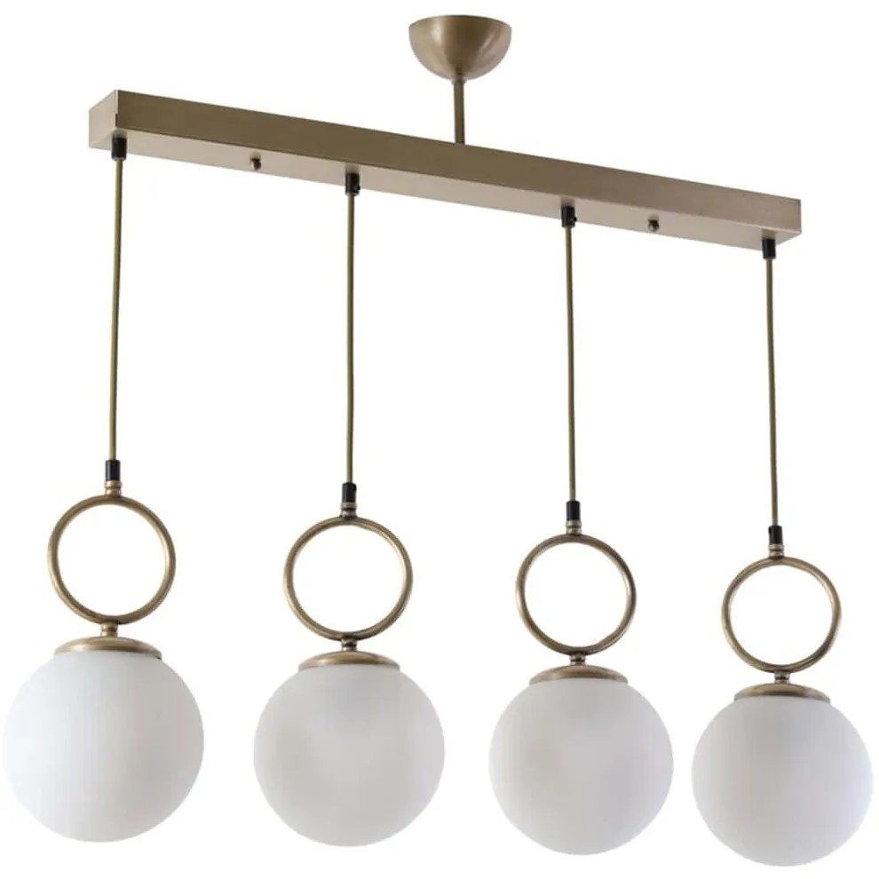 Φωτιστικό Οροφής - Ράγα Morino 846STL2830 65x16x70cm 4xE27 40W Gold-White Opviq