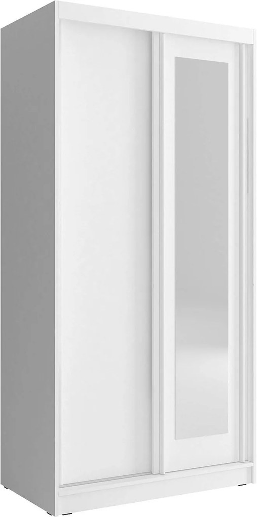 Lh-homefurniture Ντουλάπα Συρόμενη 24115-AL-100ws  Χρώμα Λευκό 100x206x62cm 24115-AL-100w