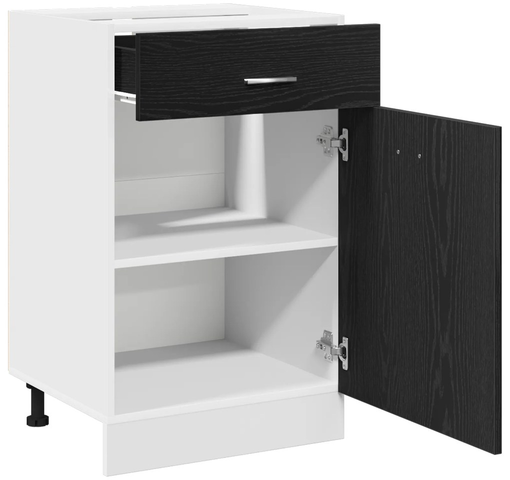 vidaXL Μαύρο Δρυς Ντουλάπι - 50x46x81.5 εκ, φτιαγμένο από επεξεργασμένο ξύλο.