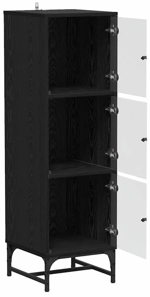 vidaXL Highboard Μαύρη δρυς 35 x 37 x 117 εκ. Επεξεργασμένο ξύλο