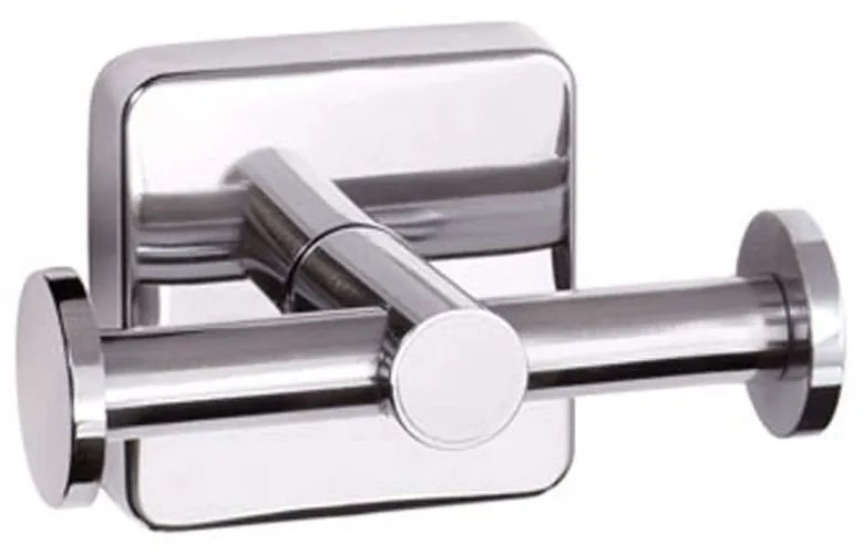 Άγκιστρο Μπάνιου Διπλό Quattro 4222 9x5,5x6cm Chrome Karag Stainless Steel