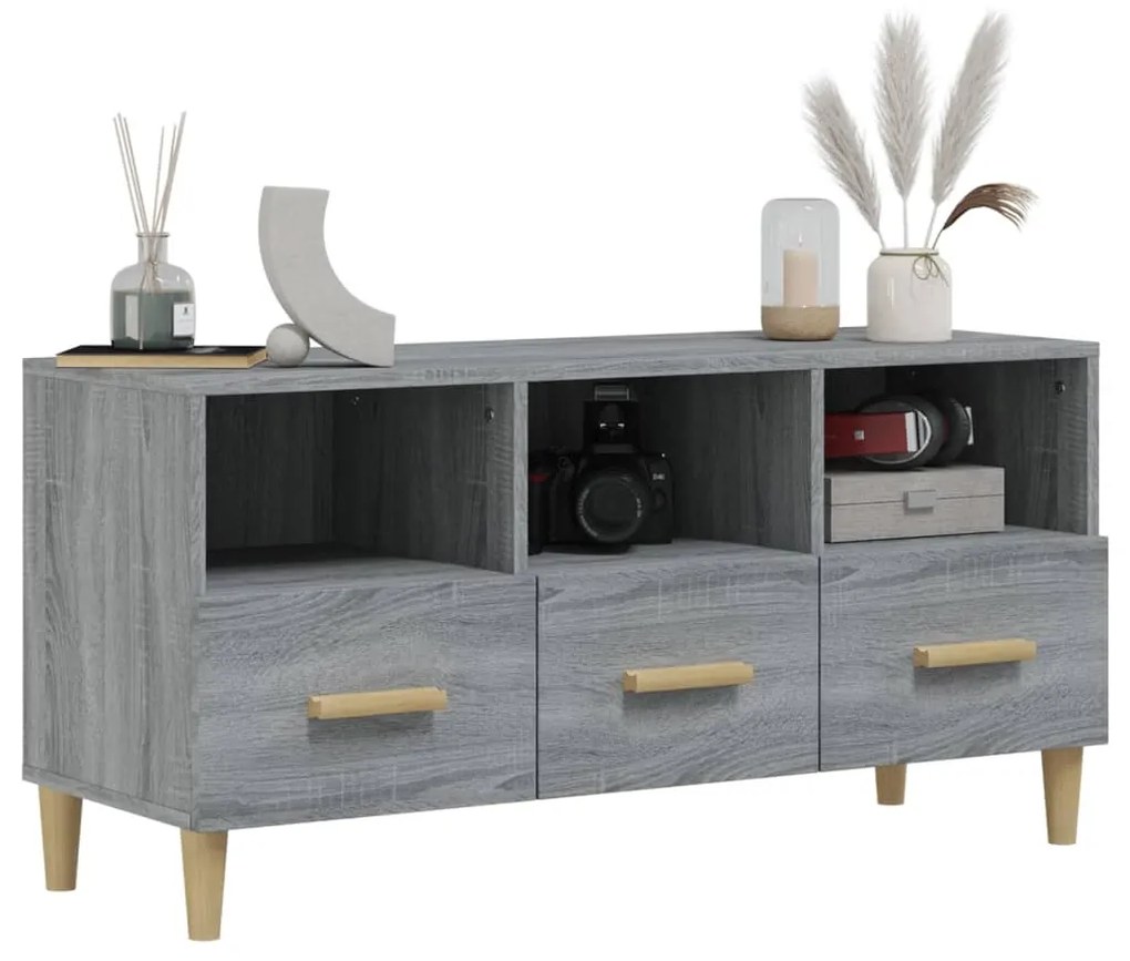 vidaXL Έπιπλο Τηλεόρασης Γκρι Sonoma 102x36x50 εκ. από Επεξεργ. Ξύλο