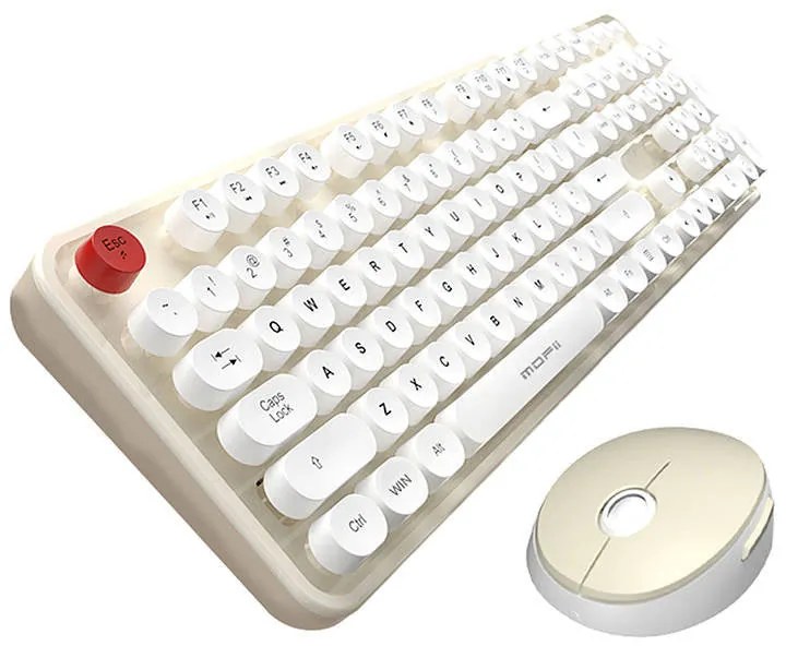 Wireless keyboard + mouse set MOFII Sweet 2.4G (White-Beige