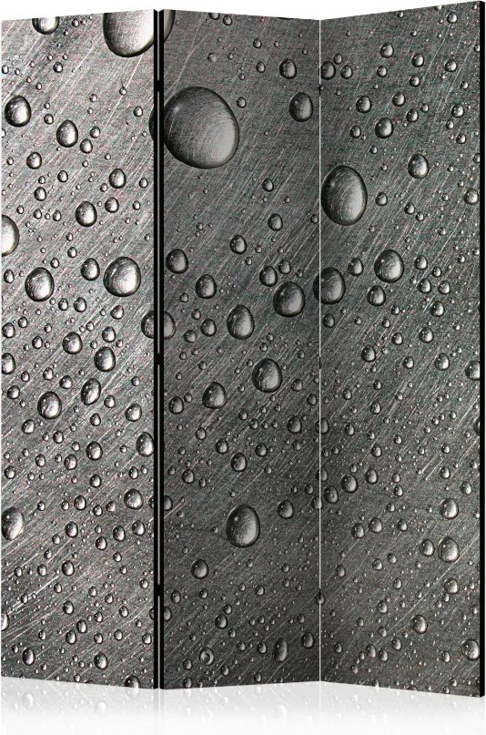 Διαχωριστικό με 3 τμήματα - Steel surface with water drops [Room Dividers]