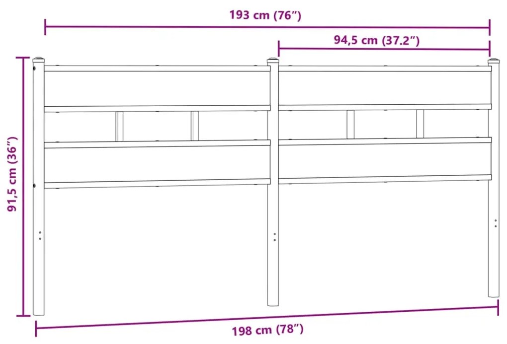 vidaXL Κεφαλάρι Καπνιστή Δρυς 193 εκ. Σιδερένιο/Επεξεργασμένο Ξύλο