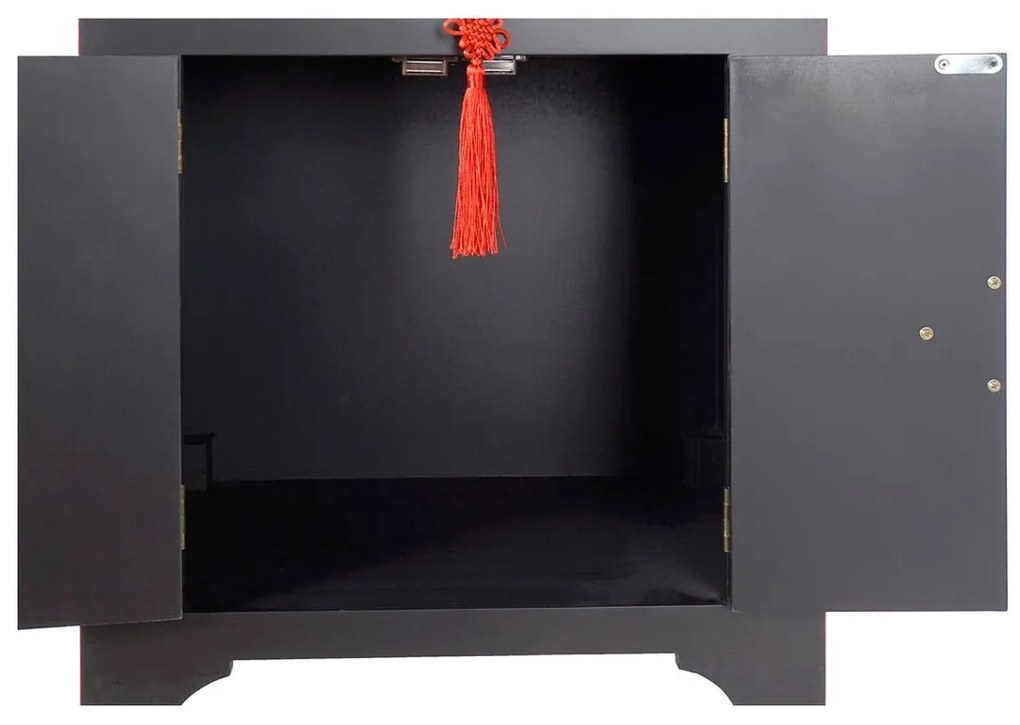 Κομοδίνο DKD Home Decor Έλατο Κόκκινο Μαύρο Ξύλο MDF 45 x 34 x 66 cm
