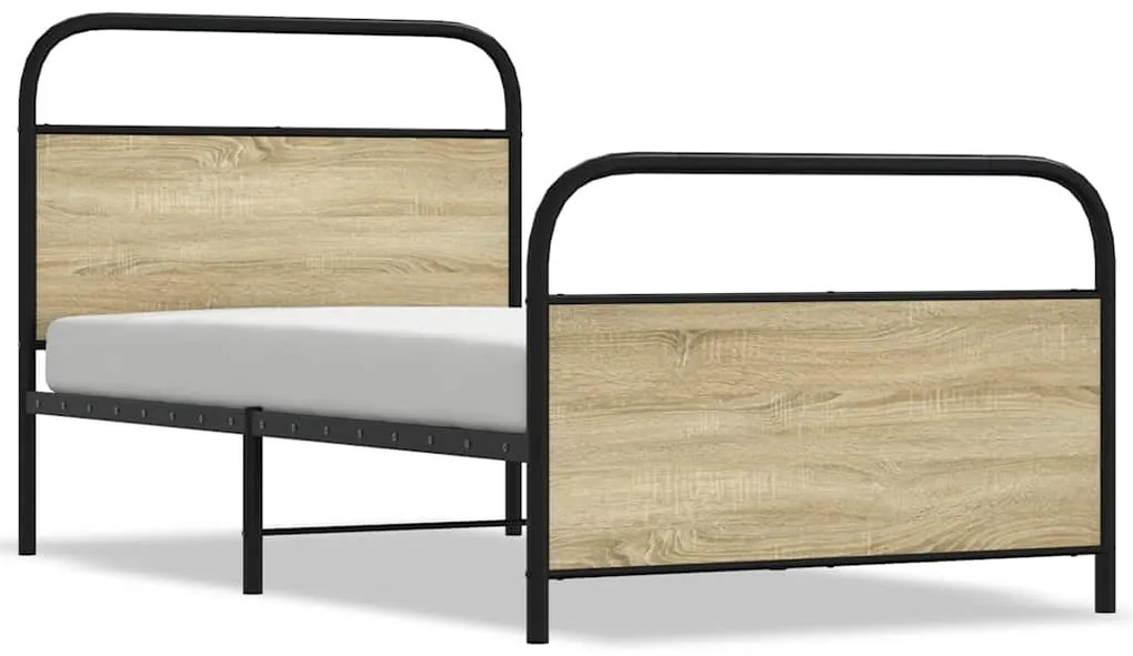 vidaXL Πλαίσιο Κρεβ. Χωρ. Στρώμα Sonoma Δρυς 90x200 εκ. Επεξ. Ξύλο