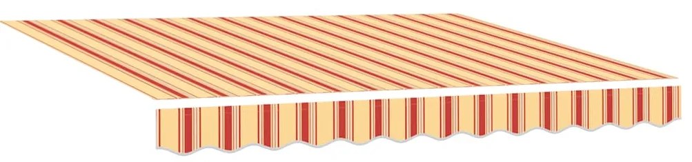 vidaXL Τέντα Πτυσσόμενη Κίτρινη/Λευκή 3,5 x 2,5 μ. Ύφασμα / Αλουμίνιο