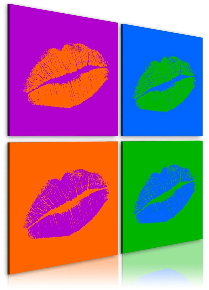 Πίνακας - Kisses: Pop art 40x40