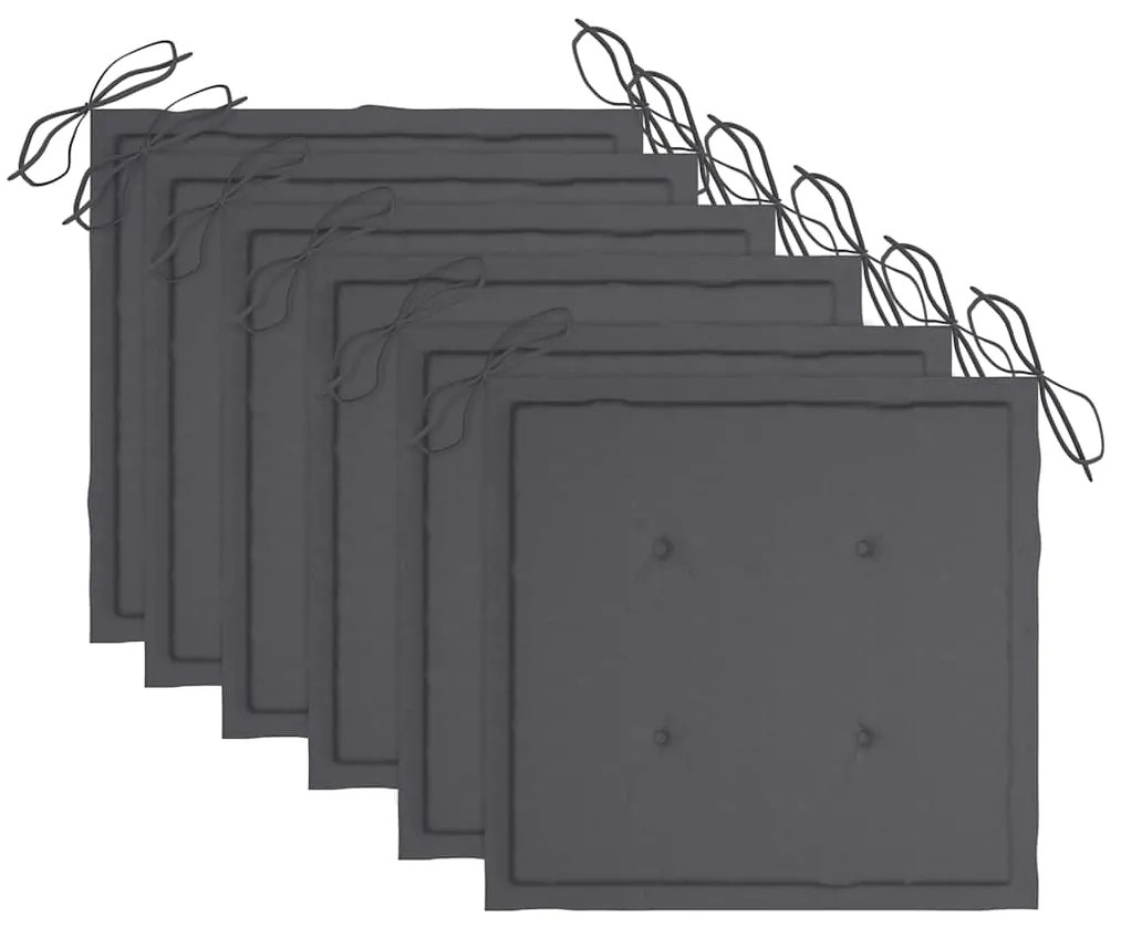 vidaXL Καρέκλες Κήπου 6 τεμ. από Μασίφ Ξύλο Teak με Μαξιλάρια