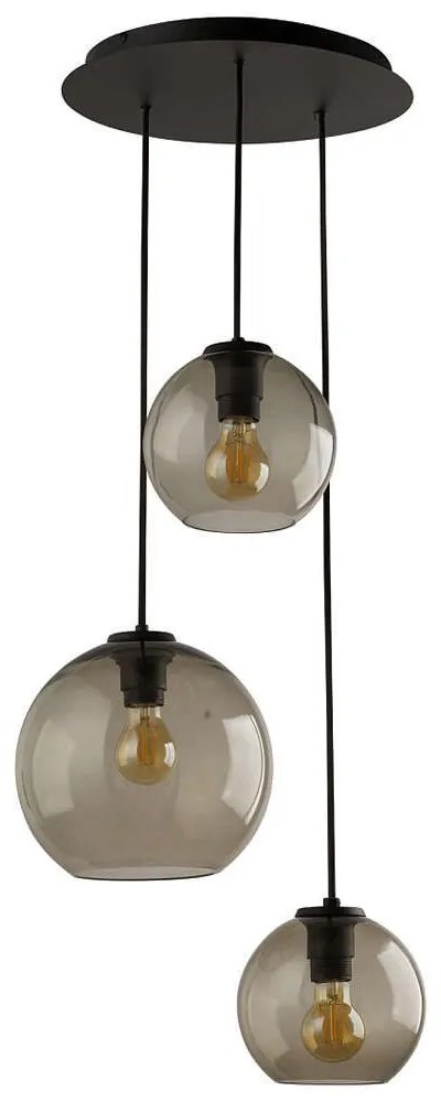 Φωτιστικό Οροφής Vetro 7641 3xE27 60W Fume Nowodvorski Metal, Glass