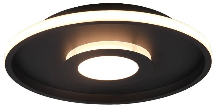 Πλαφονιέρα Οροφής IP44 Μαύρο Ματ 40xH6cm Led 35w 3000K 4100lm Switch Dimmer Trio Lighting Ascari 680819332