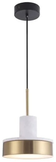 Κρεμαστό Φωτιστικό Οροφής LED 9W 3000K 150x20 Lithos Viokef 4295200 Λευκό-Χρυσό
