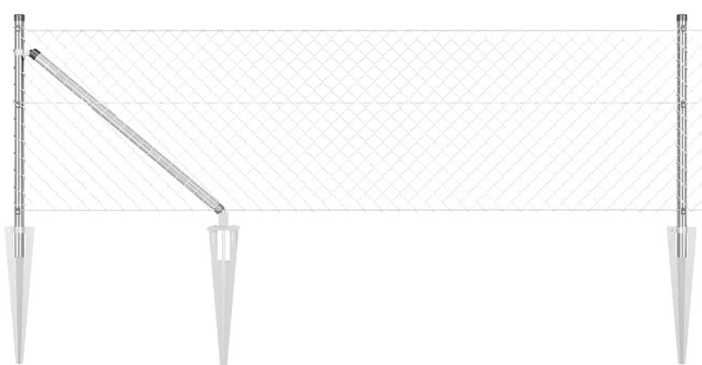 vidaXL Στύλος Περιφράξεων Ασημί 10 x 0,4 μ (40 x 40 χιλιοστά πλέγμα)