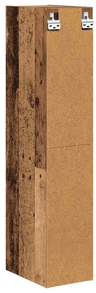 vidaXL Κρεμαστό ντουλάπι με αποθήκευση Παλιό ξύλο 20 x 29,5 x 100 εκ.