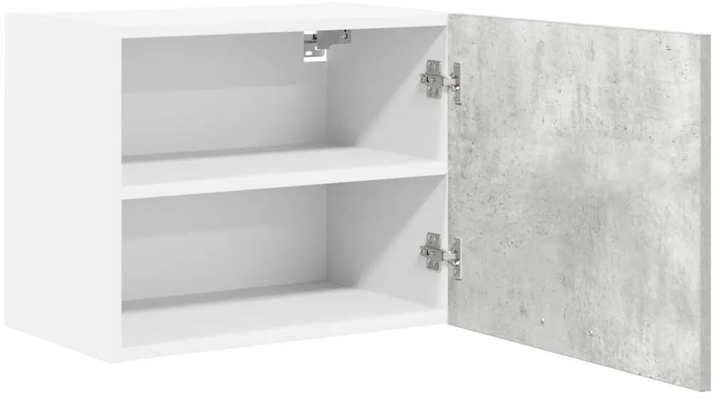 vidaXL Κρεμαστό ντουλάπι με αποθήκευση 2 pcs Σκυρόδεμα Γκρι και Λευκό