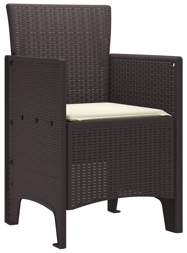 vidaXL Καρέκλες Κήπου 4 pcs Καφέ 53 x 49 x 85 εκ. Πλαστικό