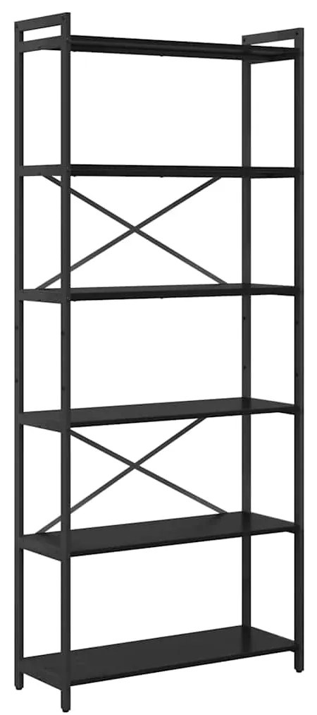 vidaXL Ράφι Βιβλίων Μαύρη Οξυά 40 x 30 x 85 εκ Επεξεργασμένο ξύλο