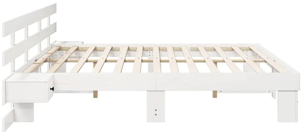 vidaXL Σκελετός Κρεβατιού με συρτάρι Λευκό 200 x 200 cm ξύλο